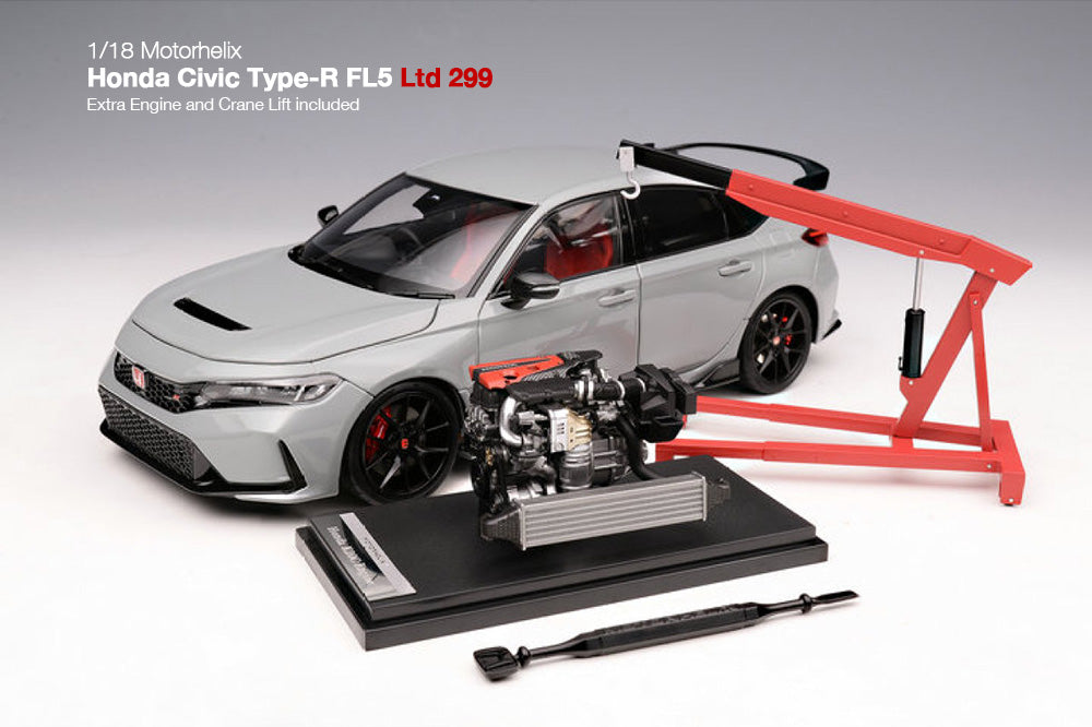 1/18 Motorhelix Honda Civic Type-R FL5 2023 RHD Yellow Grey JDM Full Open Diecast Model