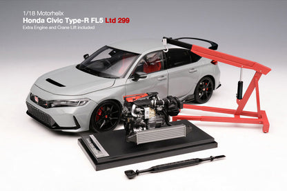1/18 Motorhelix Honda Civic Type-R FL5 2023 RHD Yellow Grey JDM Full Open Diecast Model