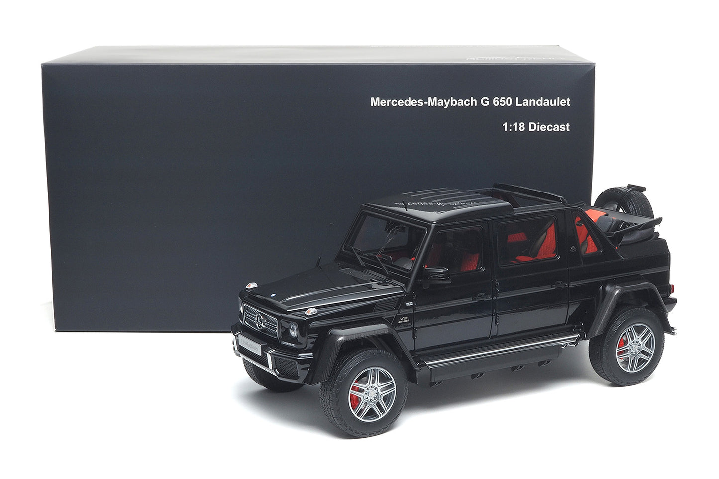 1/18 Almost Real Mercedes-Maybach G 650 Landaulet 2017 W463 Black Working Soft Top Diecast Full Open Model