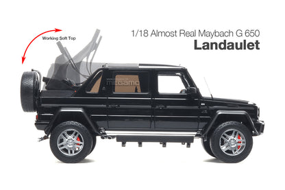 1/18 Almost Real Mercedes-Maybach G 650 Landaulet 2017 W463 Black Working Soft Top Diecast Full Open Model