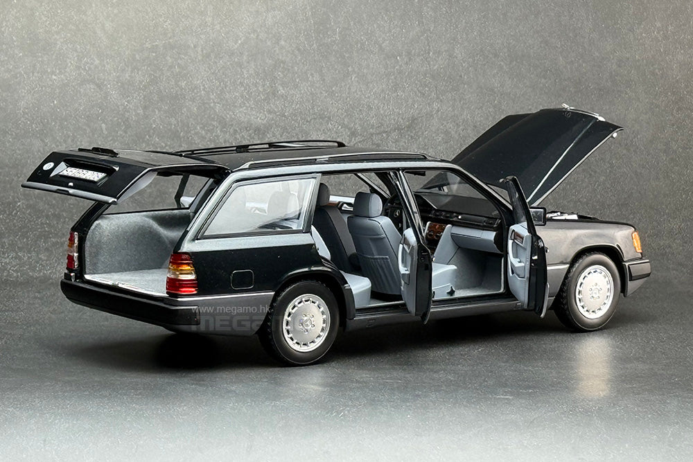 1/18 Norev Mercedes-Benz 300 DT S124 Touring Wagon 1990 Blueblack Full Open Diecast