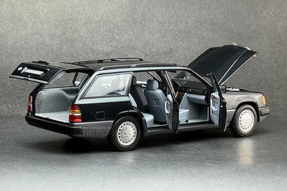 1/18 Norev Mercedes-Benz 300 DT S124 Touring Wagon 1990 Blueblack Full Open Diecast