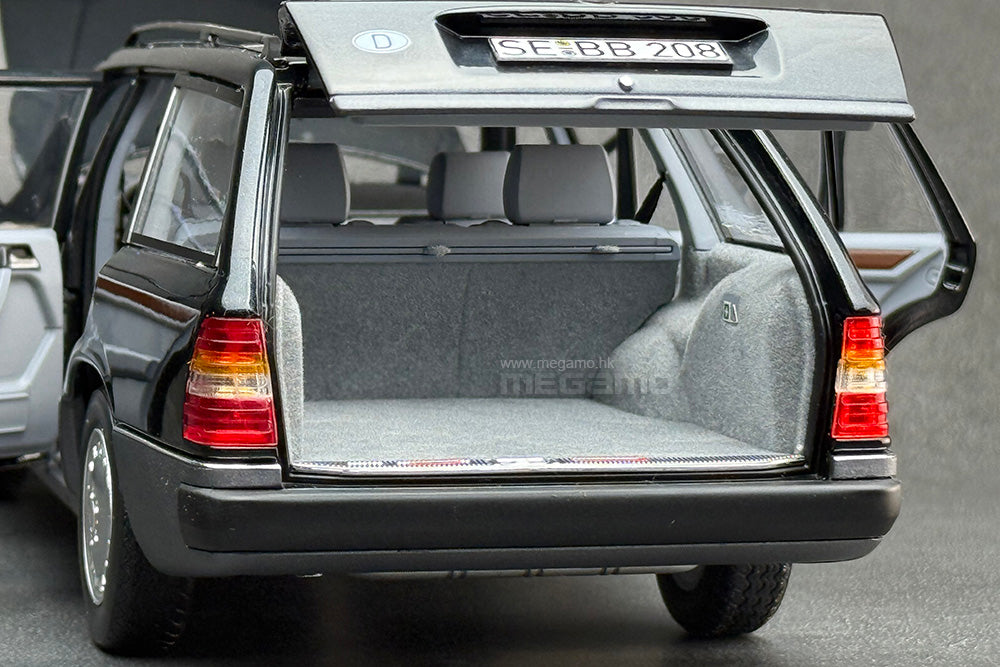 1/18 Norev Mercedes-Benz 300 DT S124 Touring Wagon 1990 Blueblack Full Open Diecast