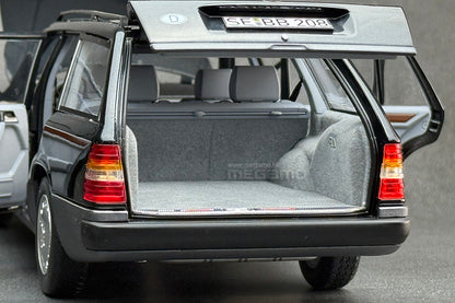 1/18 Norev Mercedes-Benz 300 DT S124 Touring Wagon 1990 Blueblack Full Open Diecast