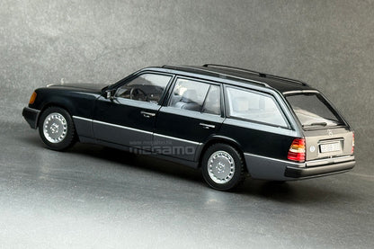 1/18 Norev Mercedes-Benz 300 DT S124 Touring Wagon 1990 Blueblack Full Open Diecast