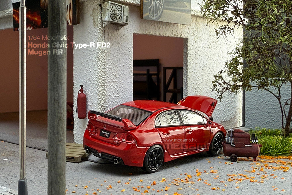 おもちゃ EBBRO HOT! 1/43 HONDA CIVIC MUGEN RR RED 1/64 Motorhelix Honda Civic FD2 Mugen RR Red Openable Hood Diecast