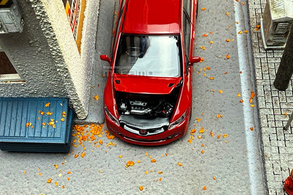 1/64 Motorhelix Honda Civic FD2 Mugen RR Red Openable Hood Diecast Model