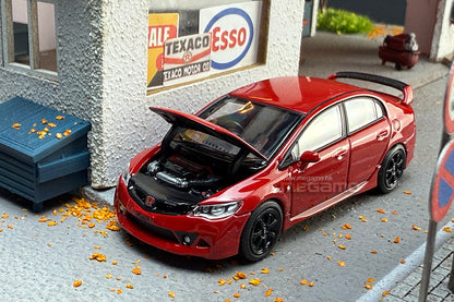 1/64 Motorhelix Honda Civic FD2 Mugen RR Red Openable Hood Diecast Model