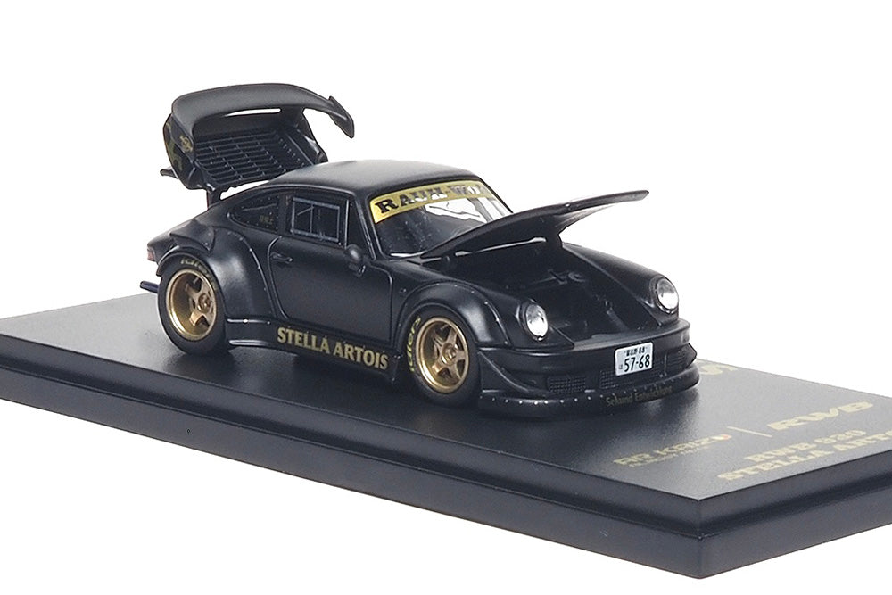 1/64 Almost Real AR KAIZO RWB 930 Stella Artois Matte Black Porsche 911 Diecast Openable