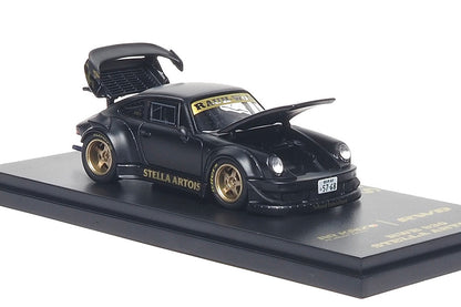 1/64 Almost Real AR KAIZO RWB 930 Stella Artois Matte Black Porsche 911 Diecast Openable