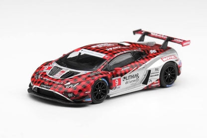 Pre Order 1/64 Mini GT 1327 Lamborghini Huracan GT3 EVO2 #9 Red Check