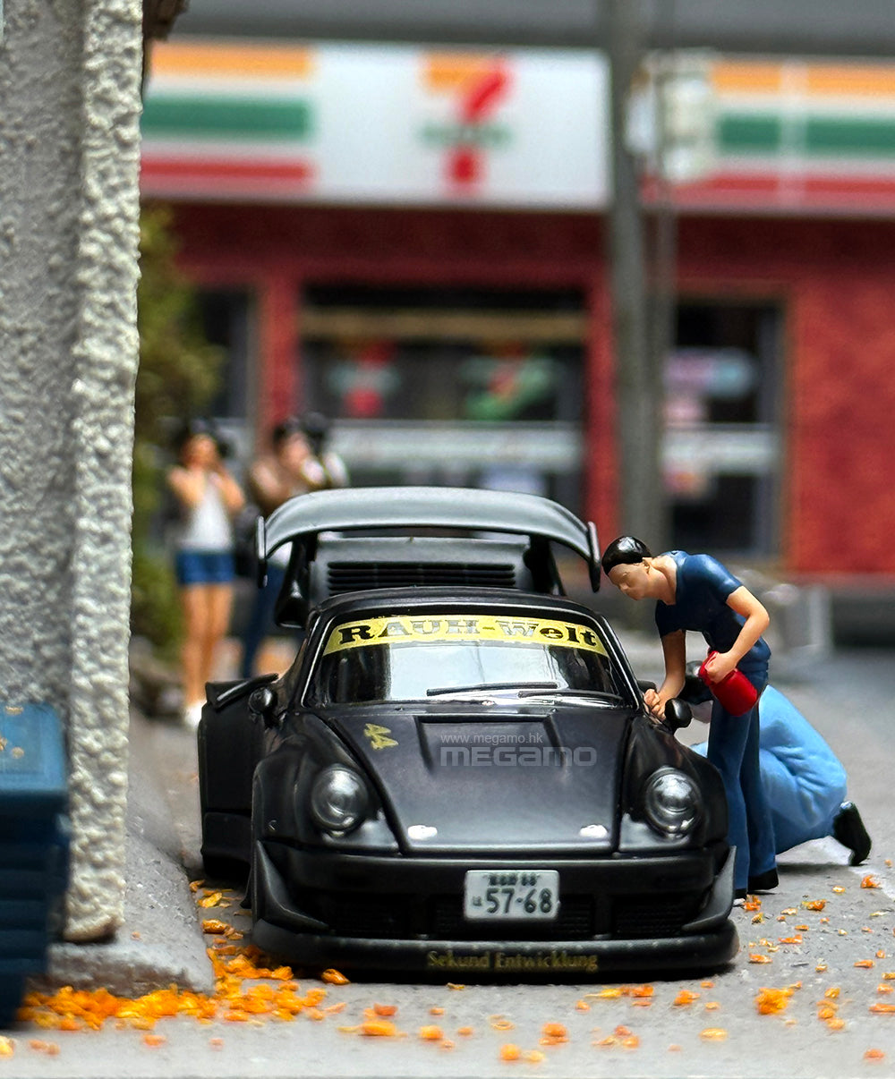 1/64 Almost Real AR KAIZO RWB 930 Stella Artois Matte Black Porsche 911 Diecast Openable