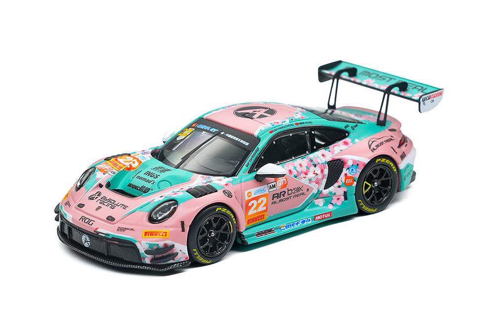 Pre Order 1/64 Almost Real AR Box Porsche 911 GT3 R 2026 China GT Ningbo Absolute Racing #22 Peach Blossom