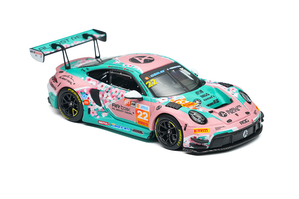 Pre Order 1/64 Almost Real AR Box Porsche 911 GT3 R 2026 China GT Ningbo Absolute Racing #22 Peach Blossom