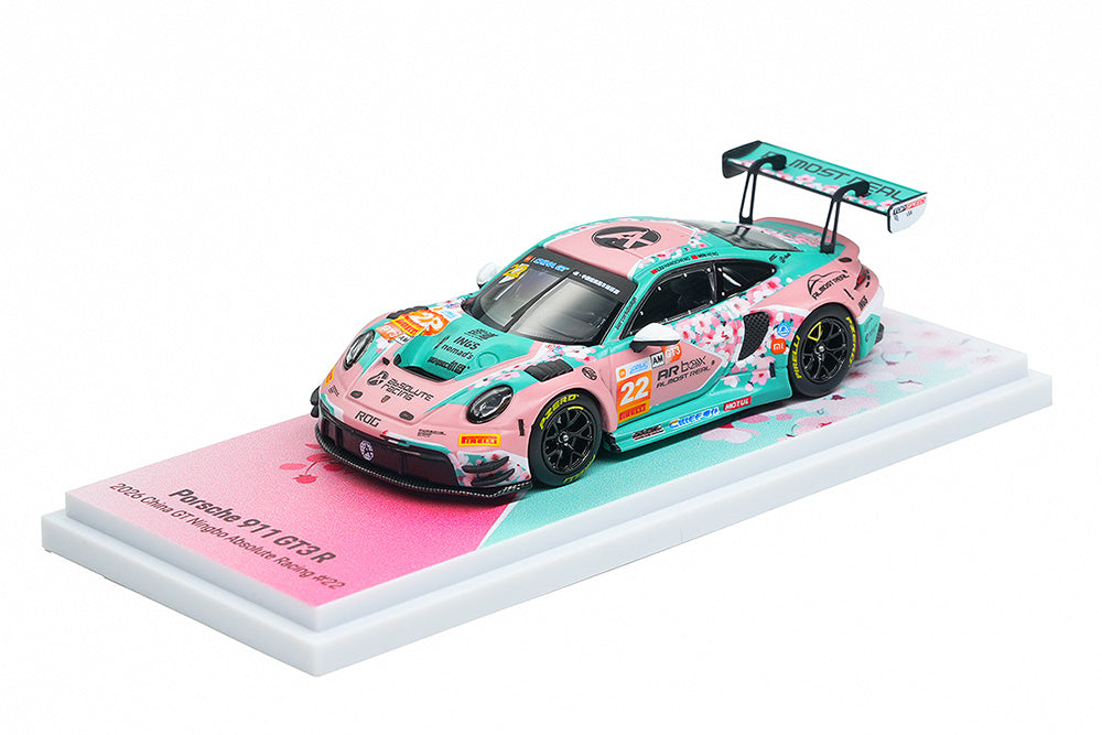 Pre Order 1/64 Almost Real AR Box Porsche 911 GT3 R 2026 China GT Ningbo Absolute Racing #22 Peach Blossom