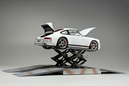 1/18 LCD Diecast Metal Scissor Lift Cross Lift Grey Silver