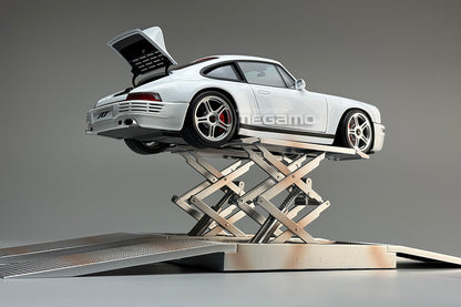 1/18 LCD Diecast Metal Scissor Lift Cross Lift Grey Silver