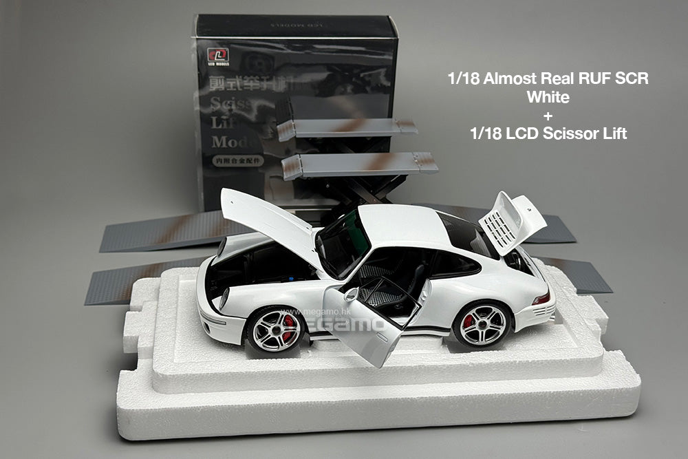 1/18 LCD Diecast Metal Scissor Lift Cross Lift Grey Silver