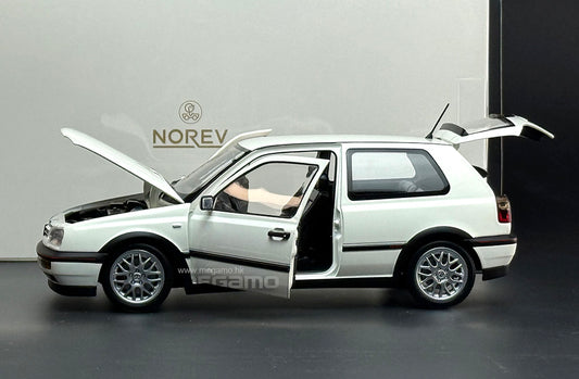 1/18 Norev Volkswagen VW Golf GTI MK3 1996 White 20th Anniversary Ed Diecast Full Open