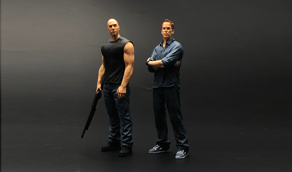 1/18 Painted Resin Figures 2 pcs for Auto Models Autoart Kyosho Minichamps Norev BBR Free Shipping