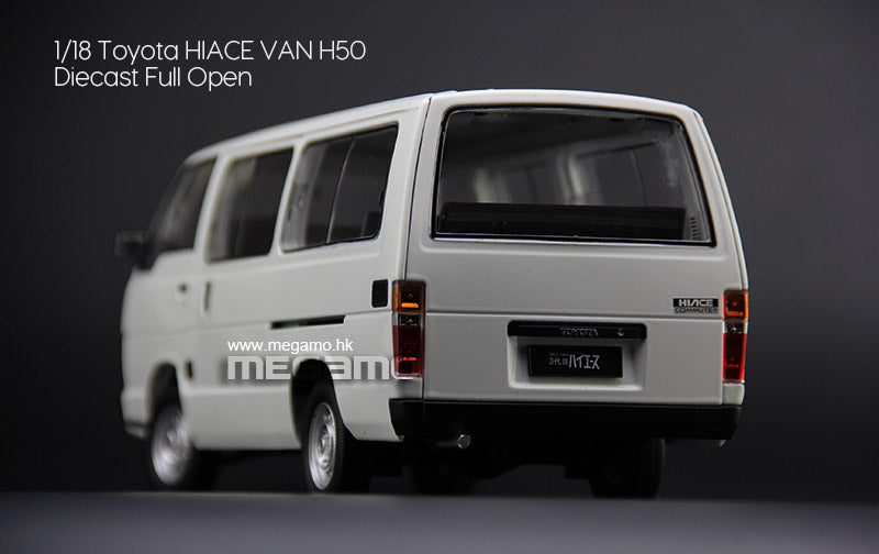 1/18 Toyota Hiace H50 Van 1982 White RHD LHD Diecast Full Opening
