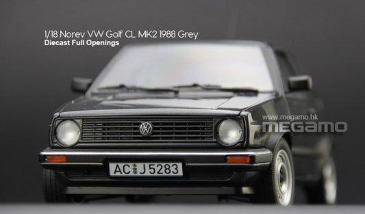 1/18 Norev Volkswagen VW Golf CL 1988 MK2 Grey Diecast Full Openings