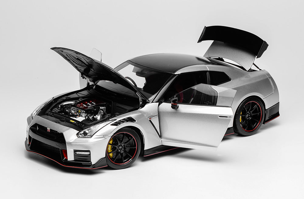 Pre Order 1/18 Motorhelix Nissan Skyline GT-R R35 Nismo Special Edition 2022 Stealth Grey Red Silver Diecast Full Open