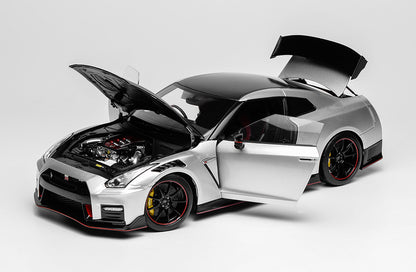 Pre Order 1/18 Motorhelix Nissan Skyline GT-R R35 Nismo Special Edition 2022 Stealth Grey Red Silver Diecast Full Open