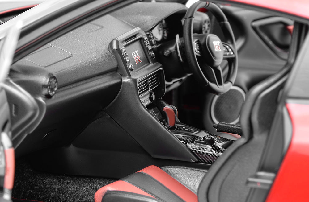 Pre Order 1/18 Motorhelix Nissan Skyline GT-R R35 Nismo Special Edition 2022 Stealth Grey Red Silver Diecast Full Open