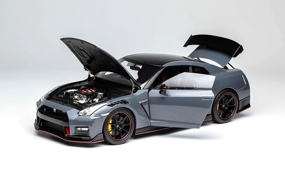 Pre Order 1/18 Motorhelix Nissan Skyline GT-R R35 Nismo Special Edition 2022 Stealth Grey Red Silver Diecast Full Open
