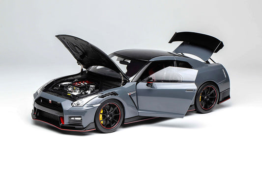 Pre Order 1/18 Motorhelix Nissan Skyline GT-R R35 Nismo Special Edition 2022 Stealth Grey Red Silver Diecast Full Open