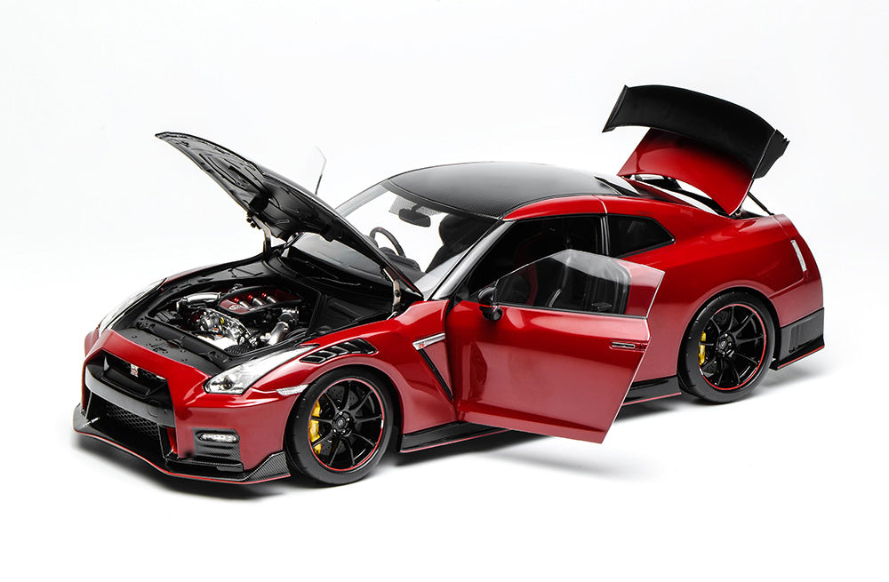 Pre Order 1/18 Motorhelix Nissan Skyline GT-R R35 Nismo Special Edition 2022 Stealth Grey Red Silver Diecast Full Open