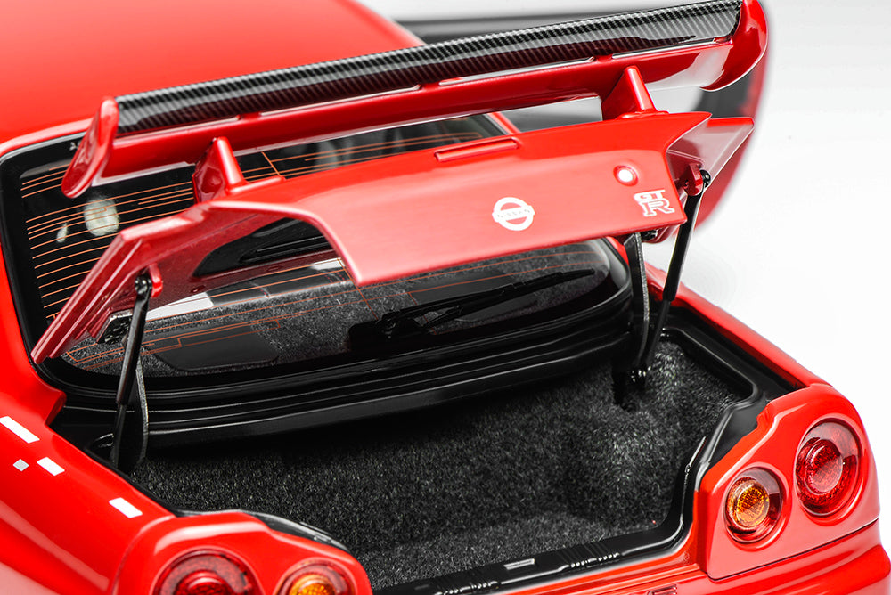 1/18 Motorhelix Nissan Skyline GT-R R34 Nismo CRS Red Diecast Full Open Ltd 499 Pcs