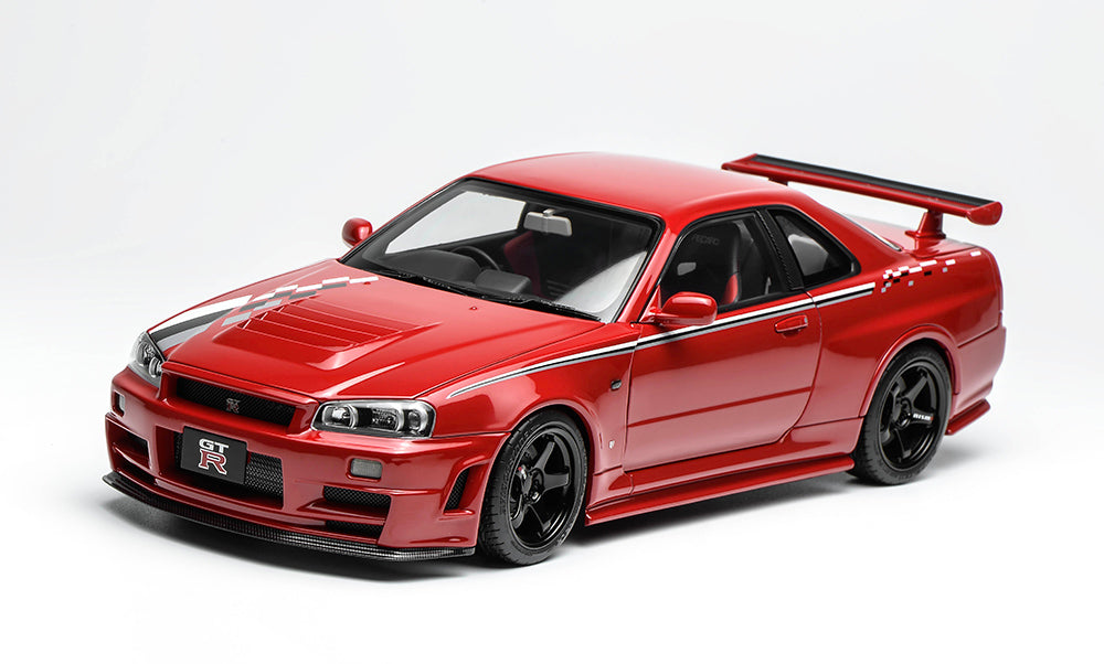1/18 Motorhelix Nissan Skyline GT-R R34 Nismo CRS Red Diecast Full Open Ltd 499 Pcs
