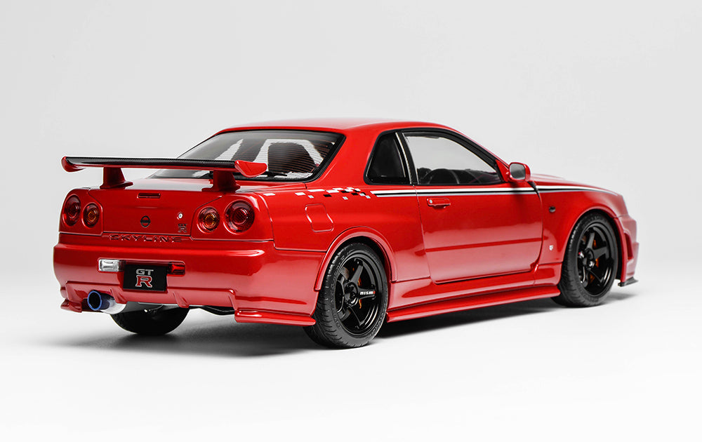1/18 Motorhelix Nissan Skyline GT-R R34 Nismo CRS Red Diecast Full Open Ltd 499 Pcs