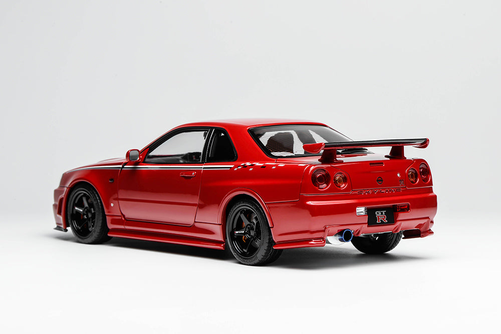 1/18 Motorhelix Nissan Skyline GT-R R34 Nismo CRS Red Diecast Full Open Ltd 499 Pcs