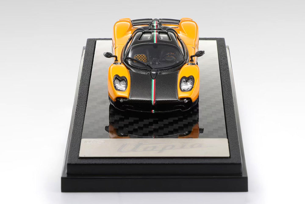 Pre Order 1/64 LCD Pagani Utopia Yellow/Carbon Blue Diecast Model
