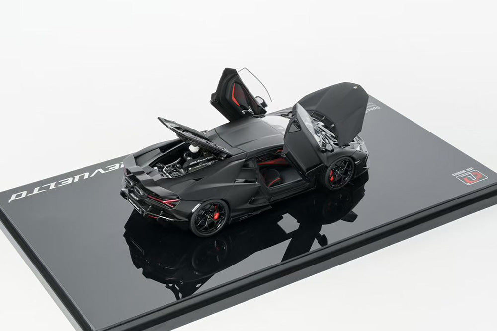 Pre Order 1/43 LCD Lamborghini Revuelto Matte Black Diecast Full Open