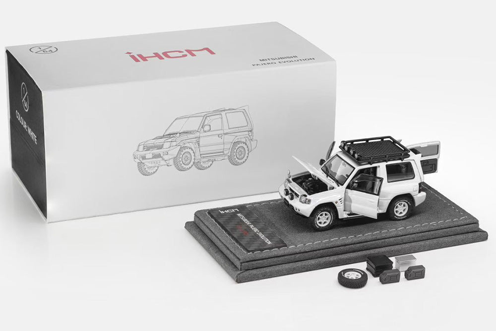 1/64 iHCM Mitsubishi PAJERO EVO V55 White Blue Red Yellow Full Open Diecast Model