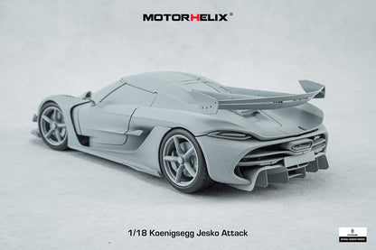 In Progress 1/18 Motorhelix Koenigsegg Jesko Attack Fully Open Diecast