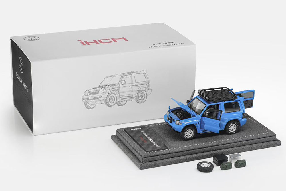 1/64 iHCM Mitsubishi PAJERO EVO V55 White Blue Red Yellow Full Open Diecast Model