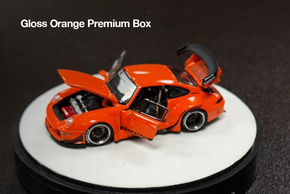 Pre Order 1/64 PGM Porsche RWB 993 Orange Full Open Diecast Model
