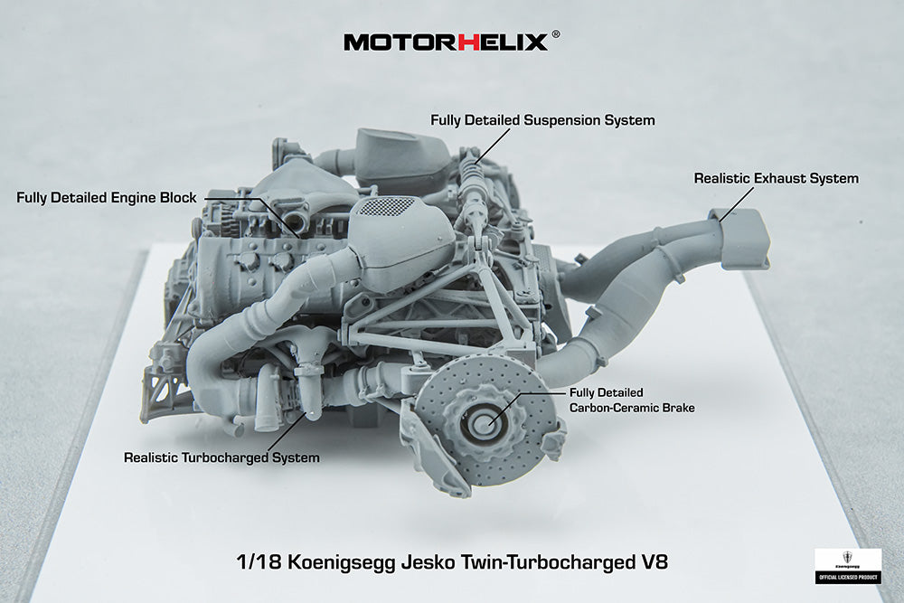 In Progress 1/18 Motorhelix Koenigsegg Jesko Attack Fully Open
