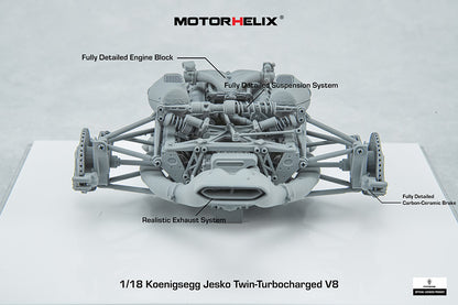 In Progress 1/18 Motorhelix Koenigsegg Jesko Attack Fully Open Diecast