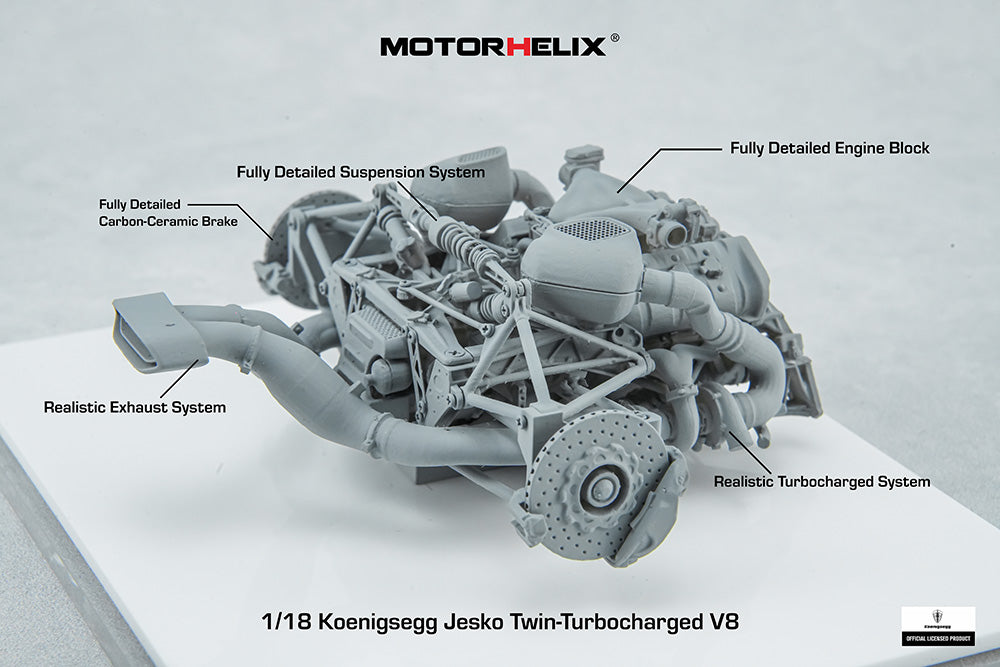 In Progress 1/18 Motorhelix Koenigsegg Jesko Attack Fully Open Diecast