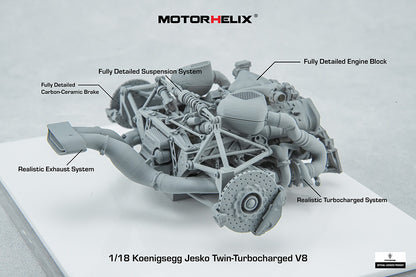 In Progress 1/18 Motorhelix Koenigsegg Jesko Attack Fully Open Diecast
