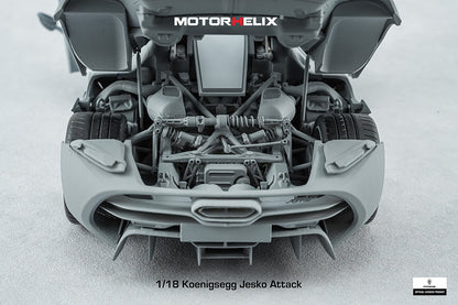 In Progress 1/18 Motorhelix Koenigsegg Jesko Attack Fully Open Diecast