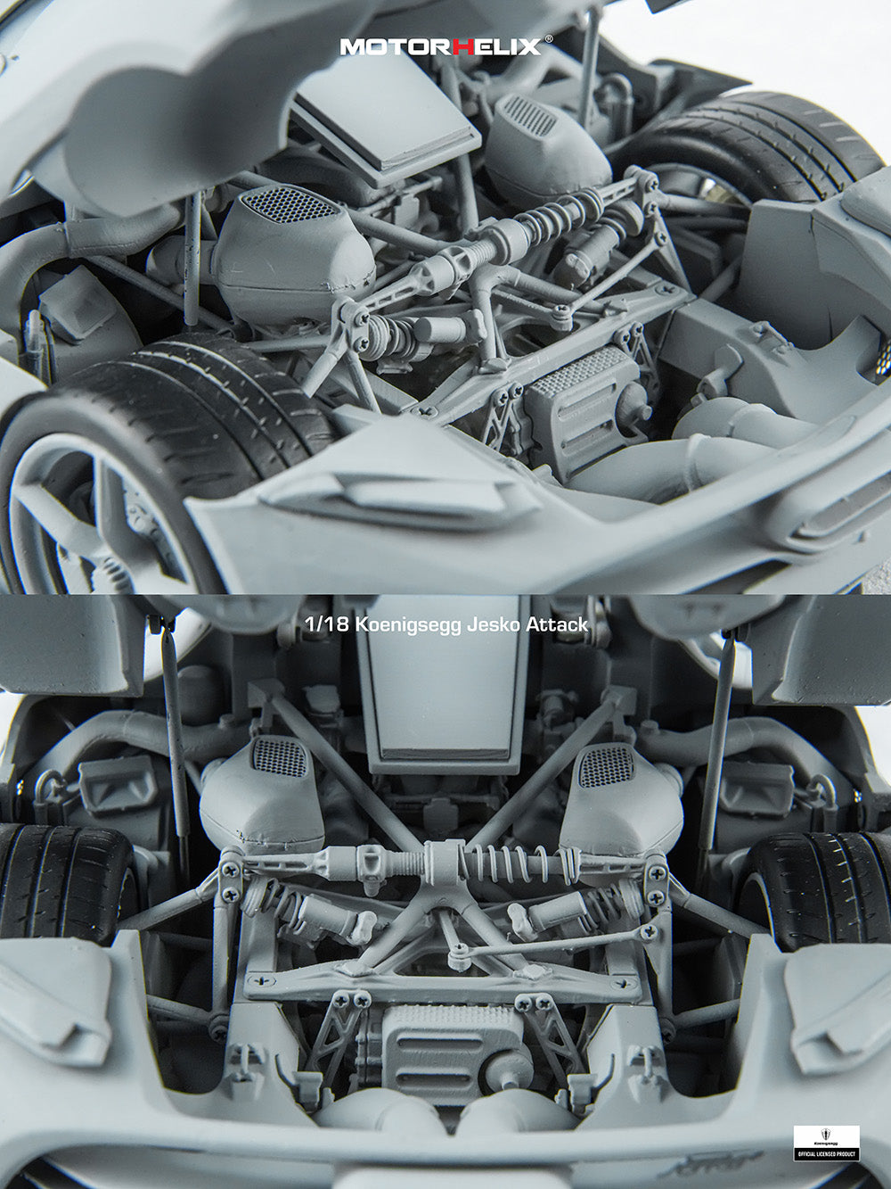 In Progress 1/18 Motorhelix Koenigsegg Jesko Attack Fully Open