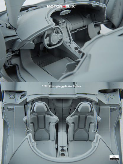 In Progress 1/18 Motorhelix Koenigsegg Jesko Attack Fully Open Diecast