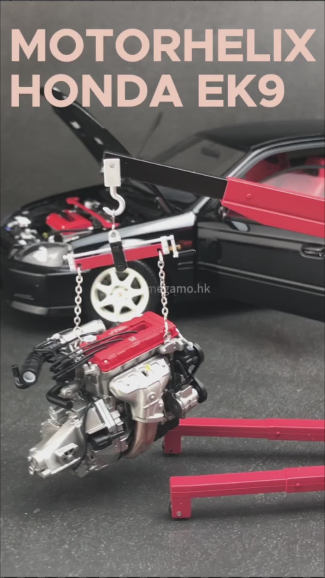 1/18 Motorhelix Honda Civic Type R EK9 JDM Diecast Full Open with